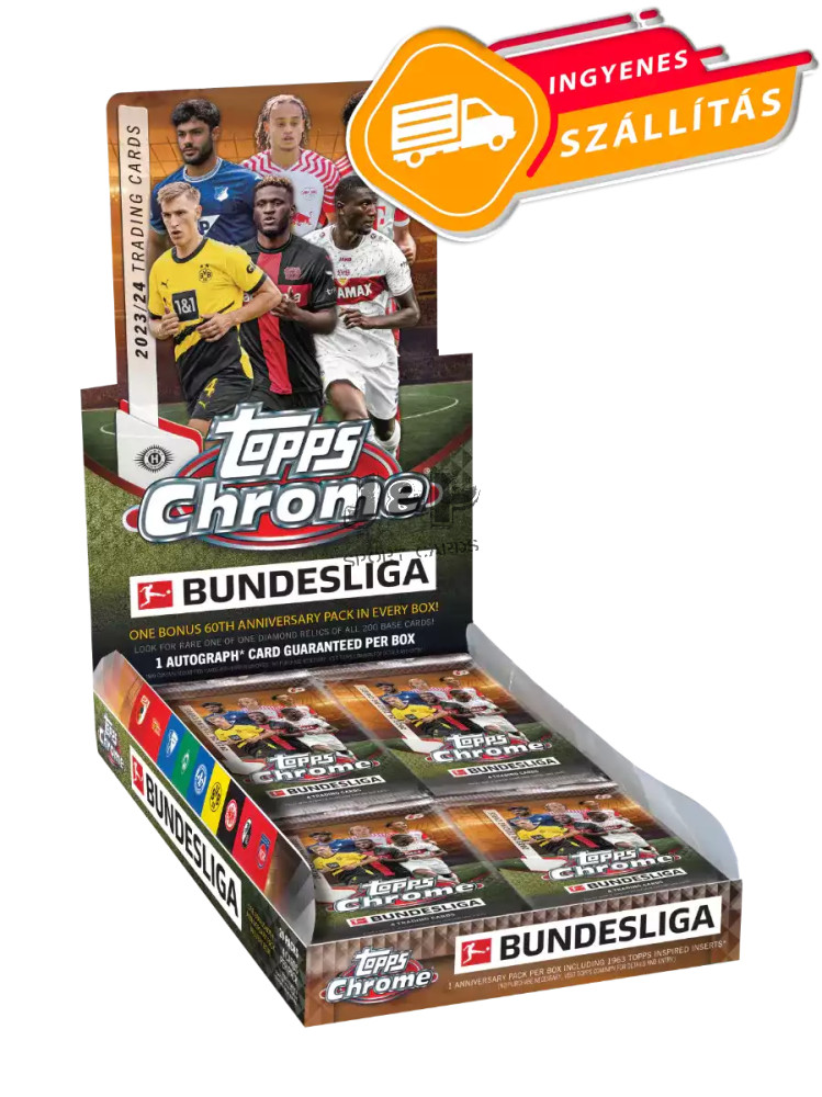 2023 24 Topps Chrome Bundesliga Soccer Hobby box focis kár