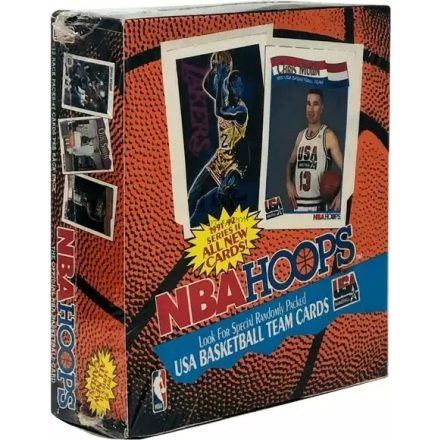 1991-92 NBA Hoops Series 2 Basketball wax box - kosaras kártya doboz