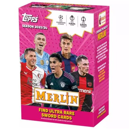 2023-24 Topps UEFA Champions League Merlin Chrome Soccer Blaster box