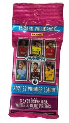 2021-22 Panini Prizm Premier League EPL Soccer Cello Jumbo Value Fat Pack focis kártya csomag