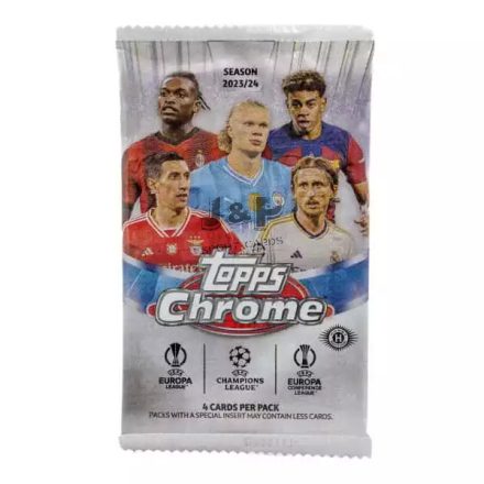 2023-24 Topps Chrome UEFA Club Competitions Soccer Hobby pack - focis kártya csomag