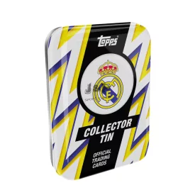   2025-26 Topps Real Madrid Soccer Collector Tin focis kártya fémdoboz