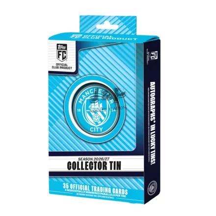 2026-27 Topps FC Manchester City Collector Tin - focis kártya fémdoboz