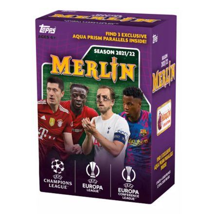 2021-22 Topps UEFA Champions League Merlin Chrome Soccer Blaster box
