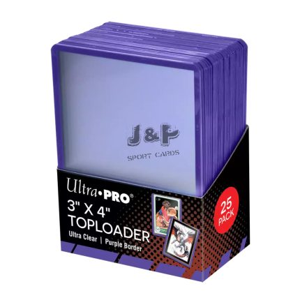 Ultra Pro toploader kemény tok 3" x 4" Standard színtelen lila kerettel 35pt - doboz (25 db)