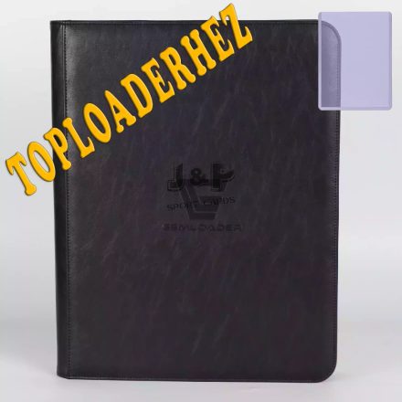 Gemloader Premium toploader tartó album - 9 zsebes Cipzáros - fekete