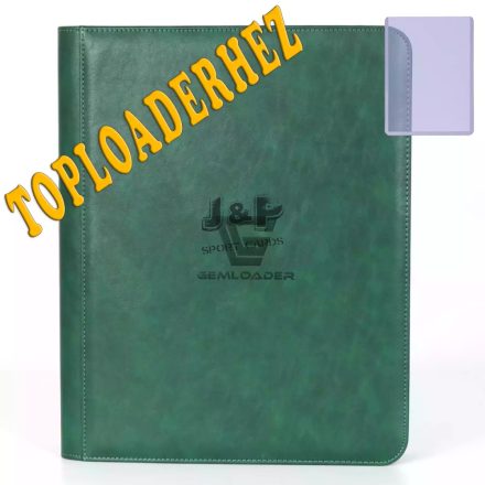 Gemloader Premium toploader tartó album - 9 zsebes Cipzáros - zöld