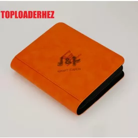   Gemloader Premium toploader tartó album - 4 zsebes Cipzáros - Narancs