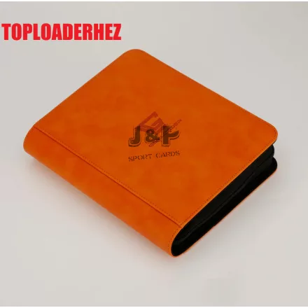 Gemloader Premium toploader tartó album - 4 zsebes Cipzáros - Narancs
