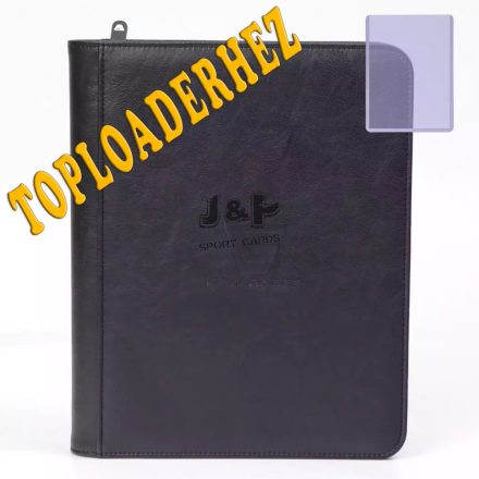 Gemloader Premium toploader tartó album - 4 zsebes Cipzáros - fekete