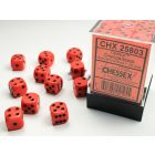 Chessex Opaque D6 Dice 12 mm Orange/Black - Narancssárga/Fekete dobókocka doboz