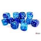 Chessex Gemini D6 Dice 16 mm Blue/light blue - Kék/Világoskék dobókocka doboz (12db)