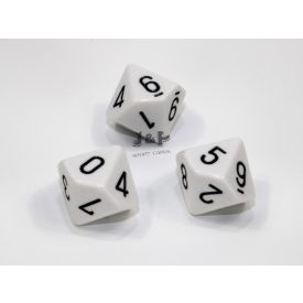 Chessex D10 Opaque Polyhedral White/Black - Fehér/Fekete - D10 dobókocka