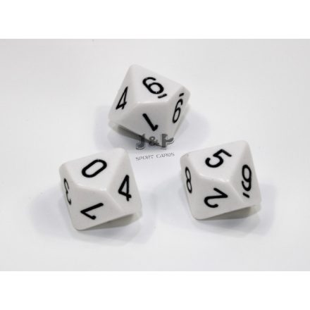 Chessex D10 Opaque Polyhedral White/Black - Fehér/Fekete - D10 dobókocka