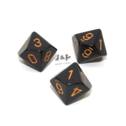 Chessex D10 Opaque Polyhedral Black/Gold - Fekete/Arany - D10 dobókocka
