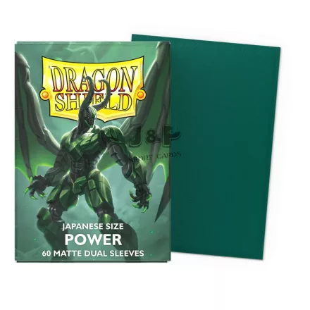 Dragon Shield Japanese size Dual Matte Sleeves - Metallic Green / Power