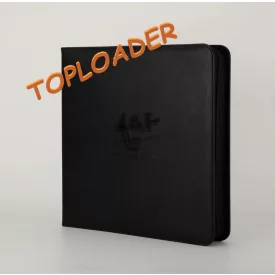   Gemloader Premium toploader tartó album - 12 zsebes Cipzáros - Fekete