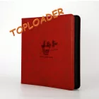 Gemloader Premium toploader tartó album - 12 zsebes Cipzáros - Piros