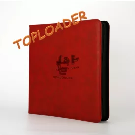   Gemloader Premium toploader tartó album - 12 zsebes Cipzáros - Piros