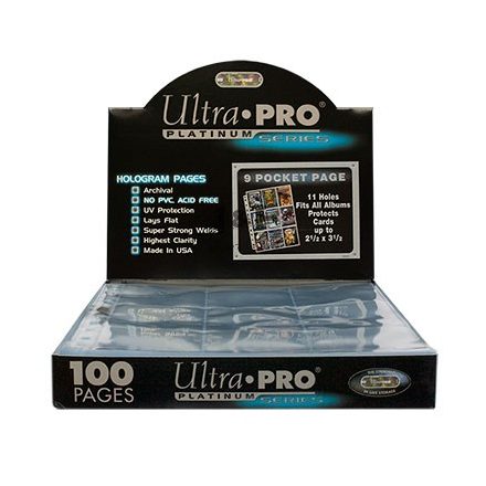 Ultra Pro Platinum 9 zsebes kártya tartó lap 11 lyukú, mappalap karton - 100 lap