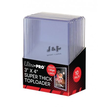 Ultra Pro toploader kemény tok 3" x 4" Super Thick színtelen 130pt - doboz (10 db)