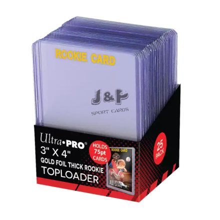 Ultra Pro toploader 75pt kemény tok 3"x4" Super Thick "ROOKIE CARD" színtelen - doboz (25 db)