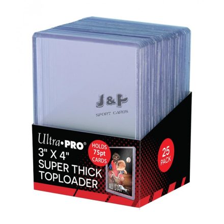 Ultra Pro toploader kemény tok 3" x 4" Thick színtelen 75pt - doboz (25 db)