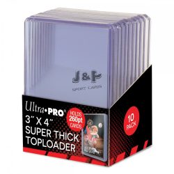 Ultra Pro toploader kemény tok 3" x 4" Super Thick színtelen 260pt - doboz (10 db)