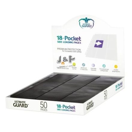 Ultimate Guard 18-Pocket Side-Loading Pages - fekete - 18 zsebes oldaltöltésű kártya tartó lap (50db) doboz