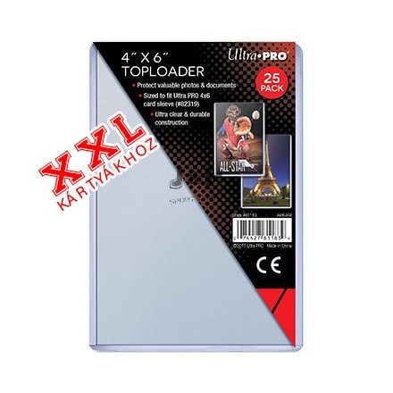 Ultra Pro toploader kemény tok 4" x 6" - doboz (25 db) (XXL kártyákhoz)