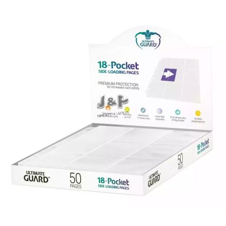 Ultimate Guard 18-Pocket Side-Loading Pages -fehér - 18 zsebes oldaltöltésű kártya tartó lap (50db)