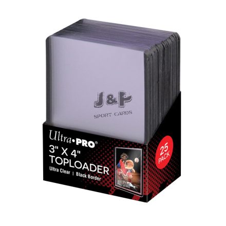 Ultra Pro toploader kemény tok 3" x 4"  Standard színtelen fekete kerettel 35pt - doboz (25 db)