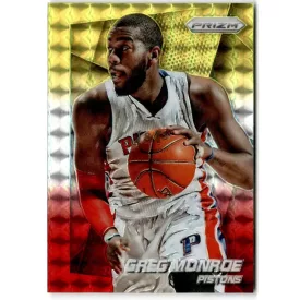   2014-15 Panini Prizm Prizms Yellow and Red Mosaic #103 Greg Monroe