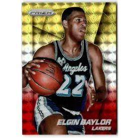   2014-15 Panini Prizm Prizms Yellow and Red Mosaic #198 Elgin Baylor