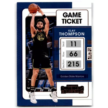 2021-22 Panini Contenders Game Ticket Bronze #20 Klay Thompson