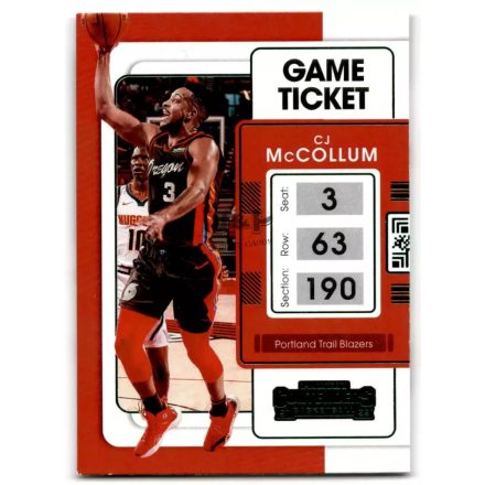 2021-22 Panini Contenders Game Ticket Green #39 CJ McCollum