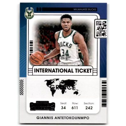 2021-22 Panini Contenders International Ticket #4 Giannis Antetokounmpo