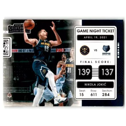 2021-22 Panini Contenders Game Night Ticket #16 Nikola Jokic