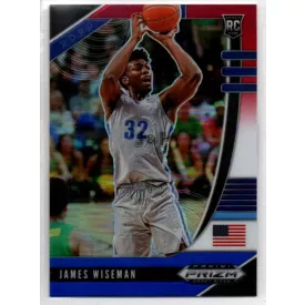   2020-21 Panini Prizm Draft Picks Prizms Red White and Blue #42 James Wiseman