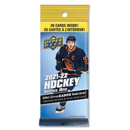 2021-22 Upper Deck Series 1 Hockey Cello Jumbo Value Fat Pack hokis kártya csomag
