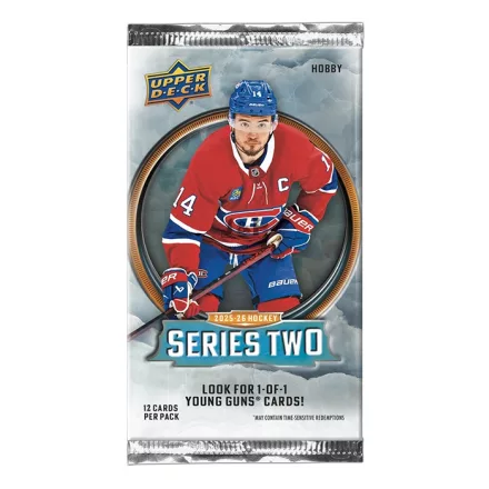 2025-26 Upper Deck Series 2 Hockey Hobby Pack hokis kártya csomag