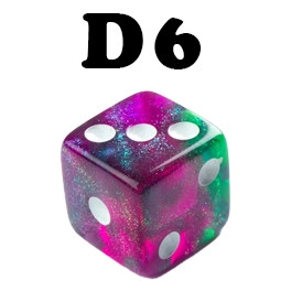 D6 - Hatoldalú dobókocka