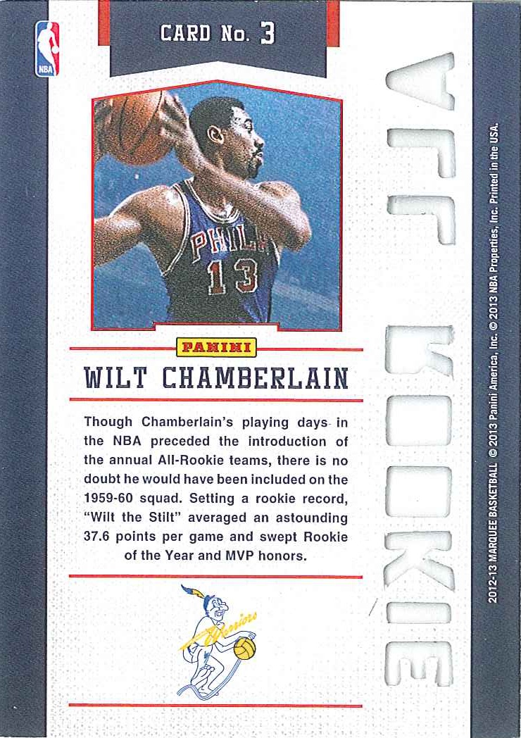 All-Rookie Team #3 Wilt Chamberlain back $5